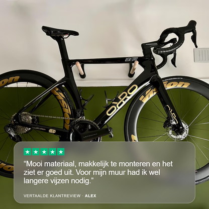 ZATTI Fietswandhouder | Houten steunen met carbonvezelversterkte houders