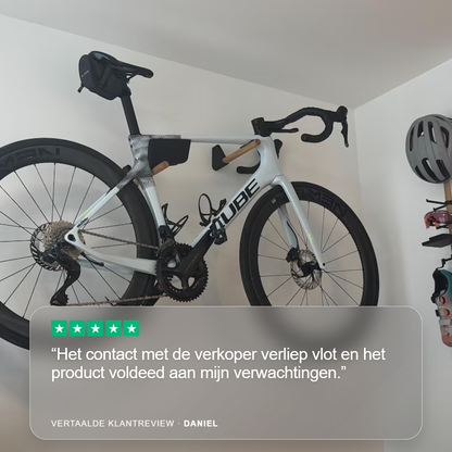 ZATTI Fietswandhouder | Houten steunen met carbonvezelversterkte houders