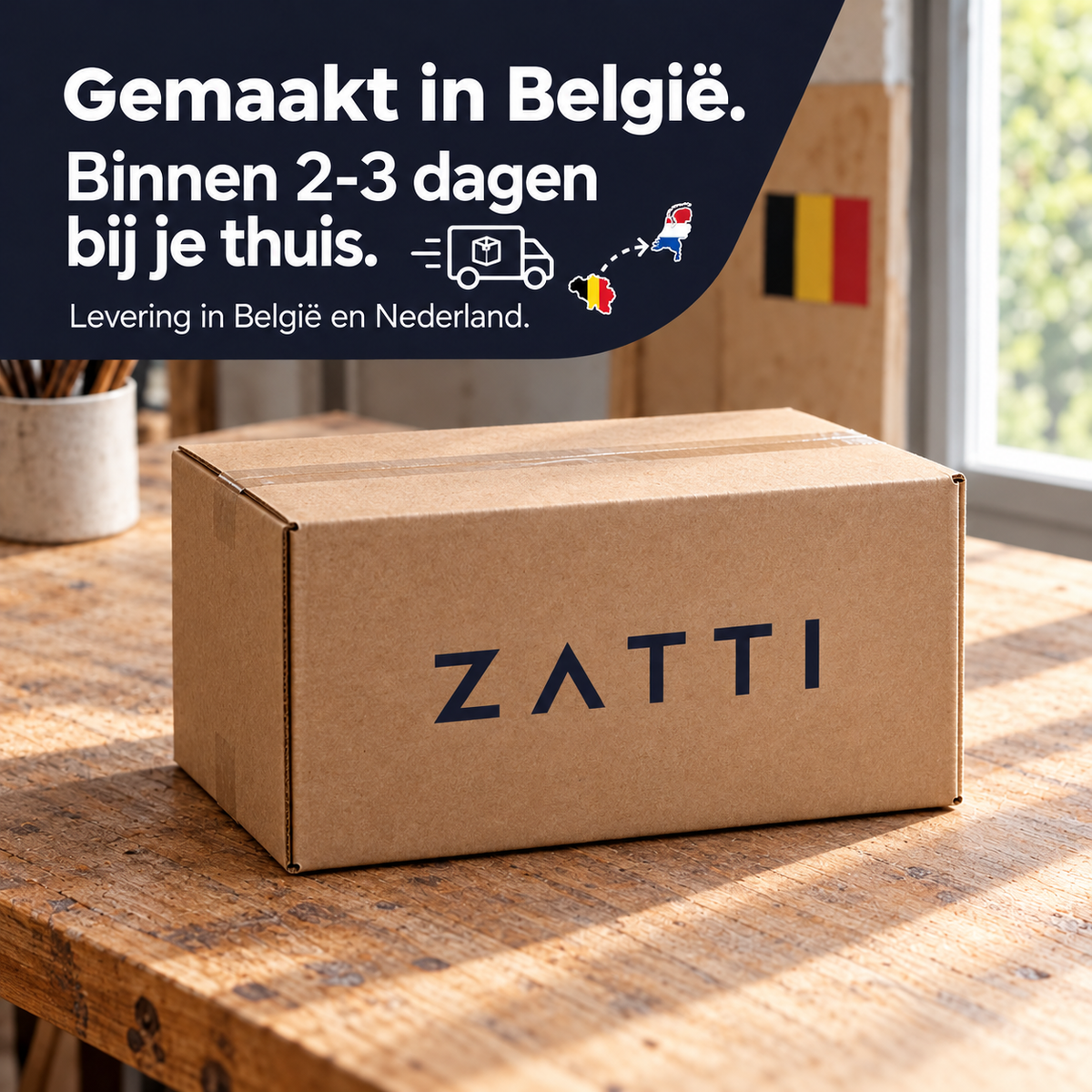 ZATTI Fietswandhouder | Houten steunen met carbonvezelversterkte houders